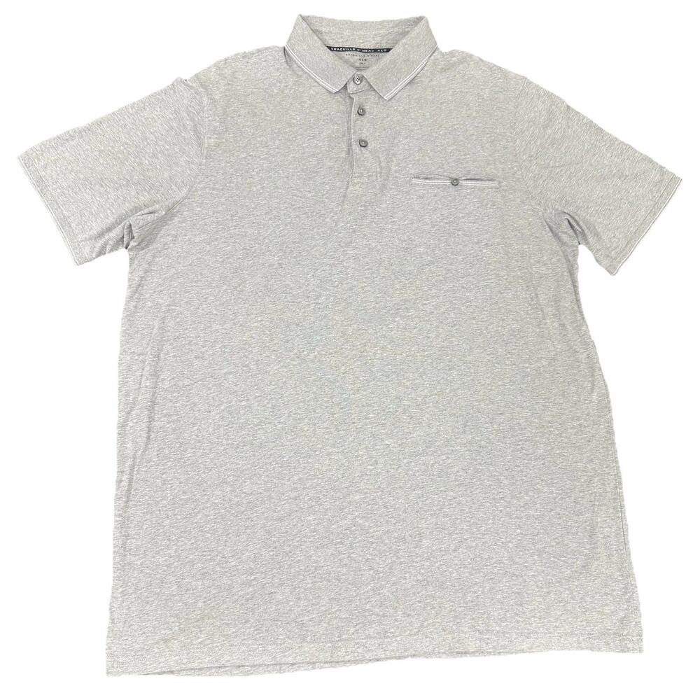 Shaquille O’Neal XLG 2XL Men’s Gray Polo Shirt with Pocket - 95% Cotton